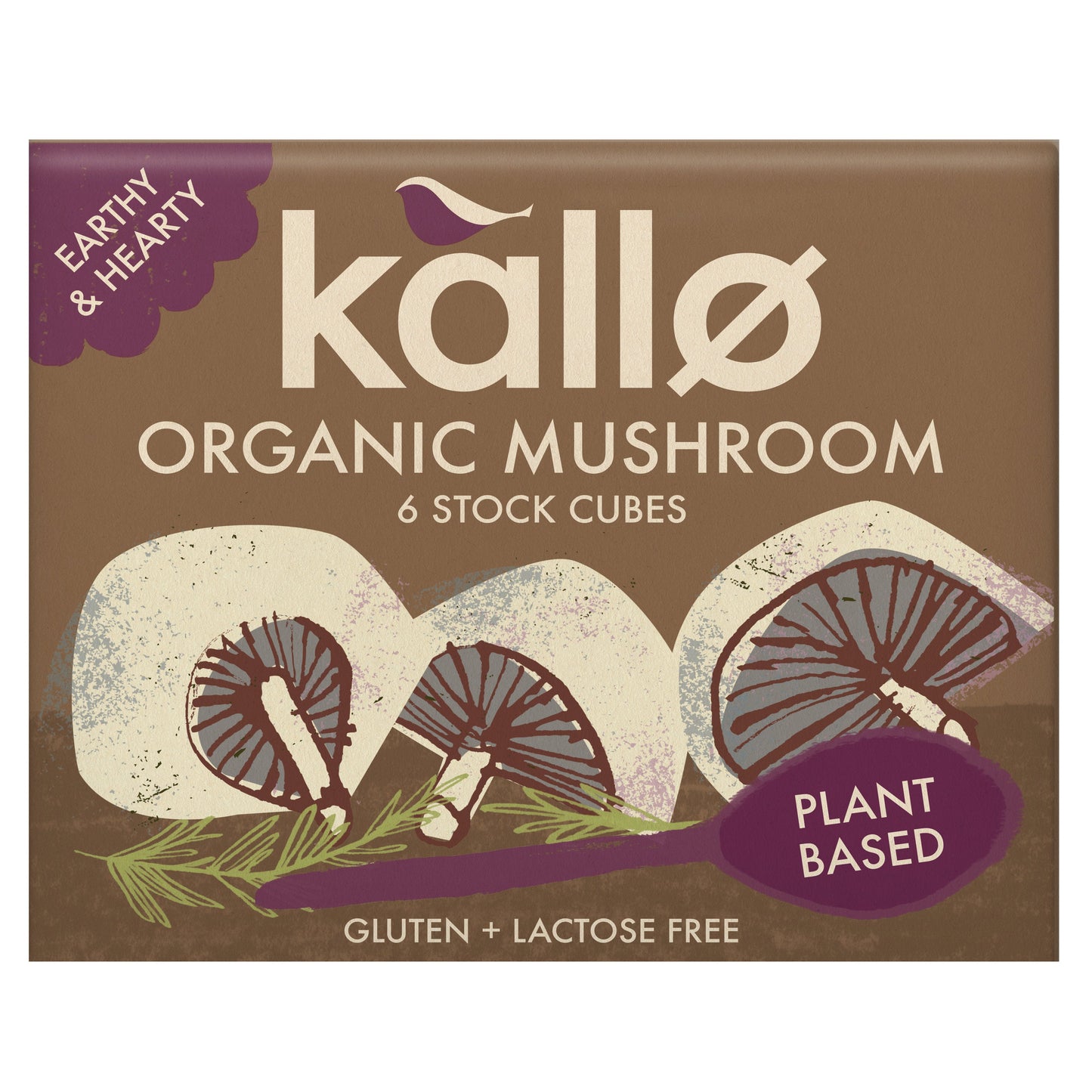 Kallo Organic Mushroom Stock Cubes 66g front pack shot