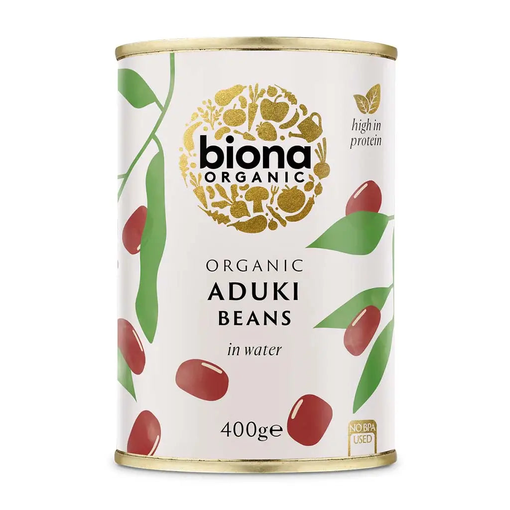Biona Aduki Beans Organic 400g in water BPA free tin.