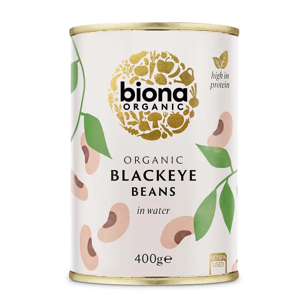 Biona organic Blackeye Beans 400g BPA free tin.