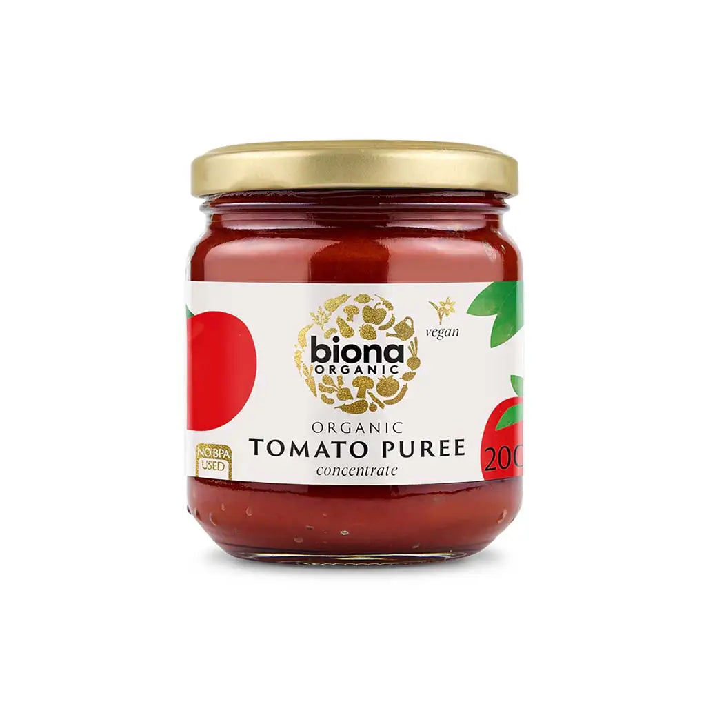 Biona Organic Tomato Puree concentrate 200g glass jar.