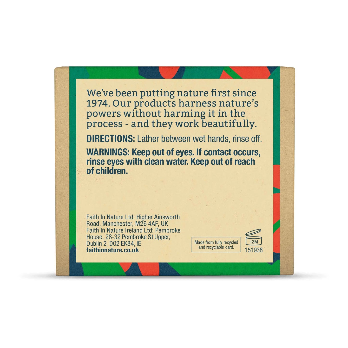 Faith in Nature Aloe Vera Soap Bar 100g Box Back