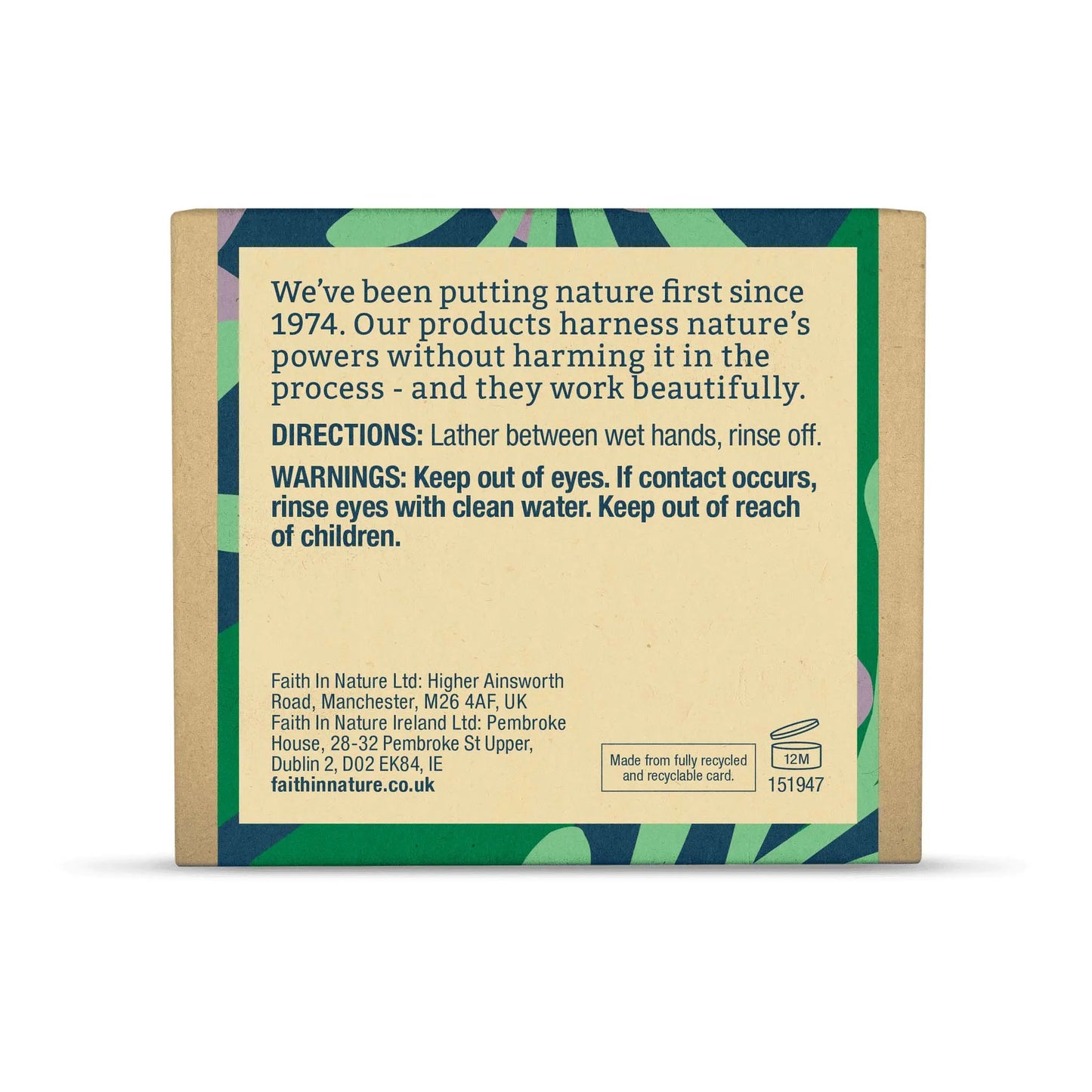 Faith in Nature Rosemary Soap Bar 100g Box Back