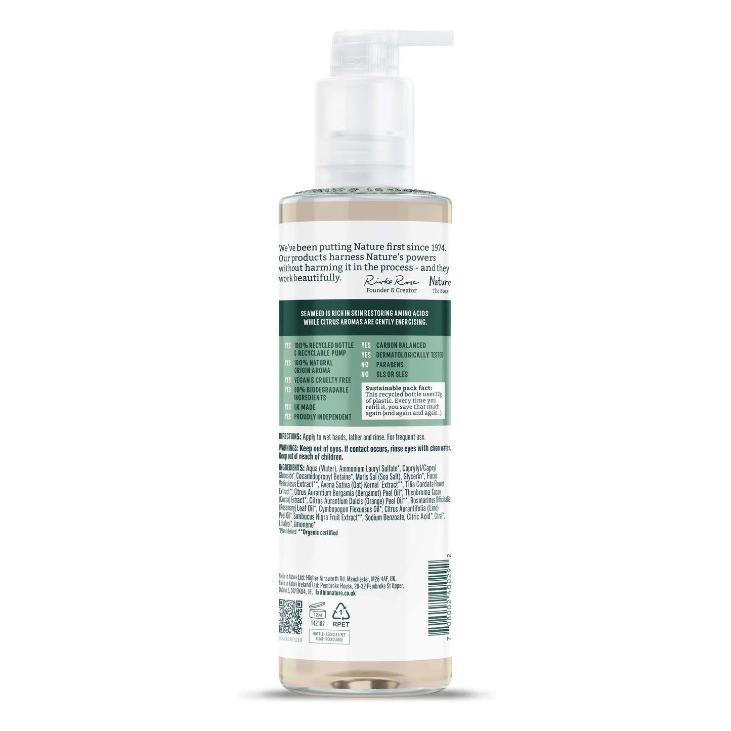 Faith in Nature Seaweed & Citrus Hand Wash 400ml Back