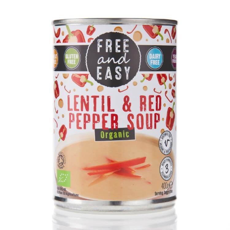 Free & Easy Lentil & Red Pepper Soup Organic 400g