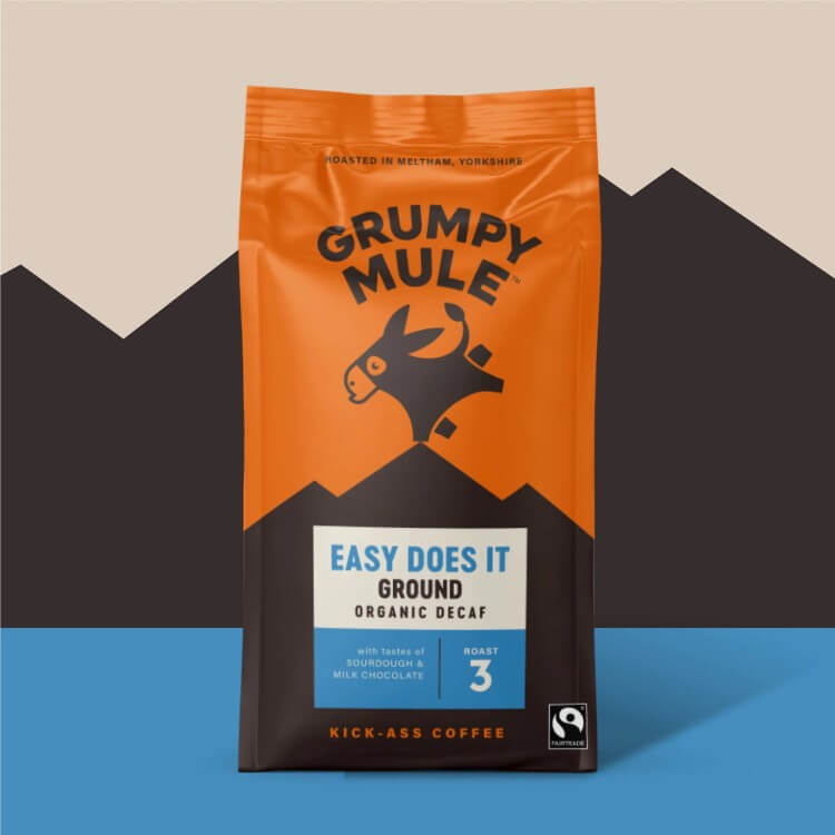 Grumpy Mule Decaf ground coffee organic