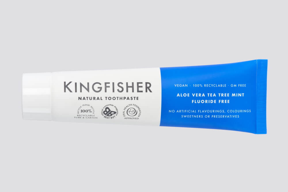 Kingfisher Toothpaste Aloe Vera, Tea Tree & Mint Fluoride Free 100ml
