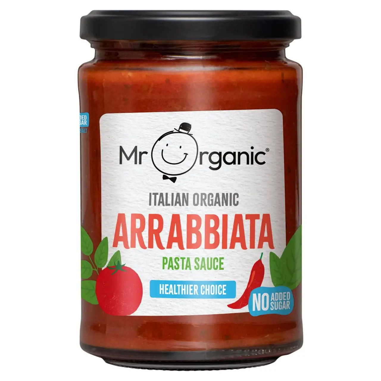A jar of Mr Organic Arrabbiata Pasta Sauce 350g