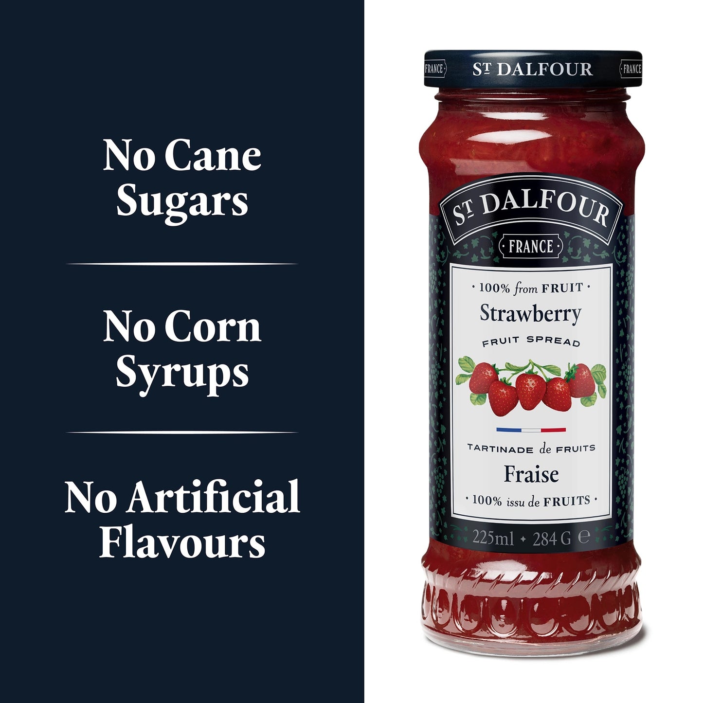 St Dalfour Strawberry Preserve ingredient callouts
