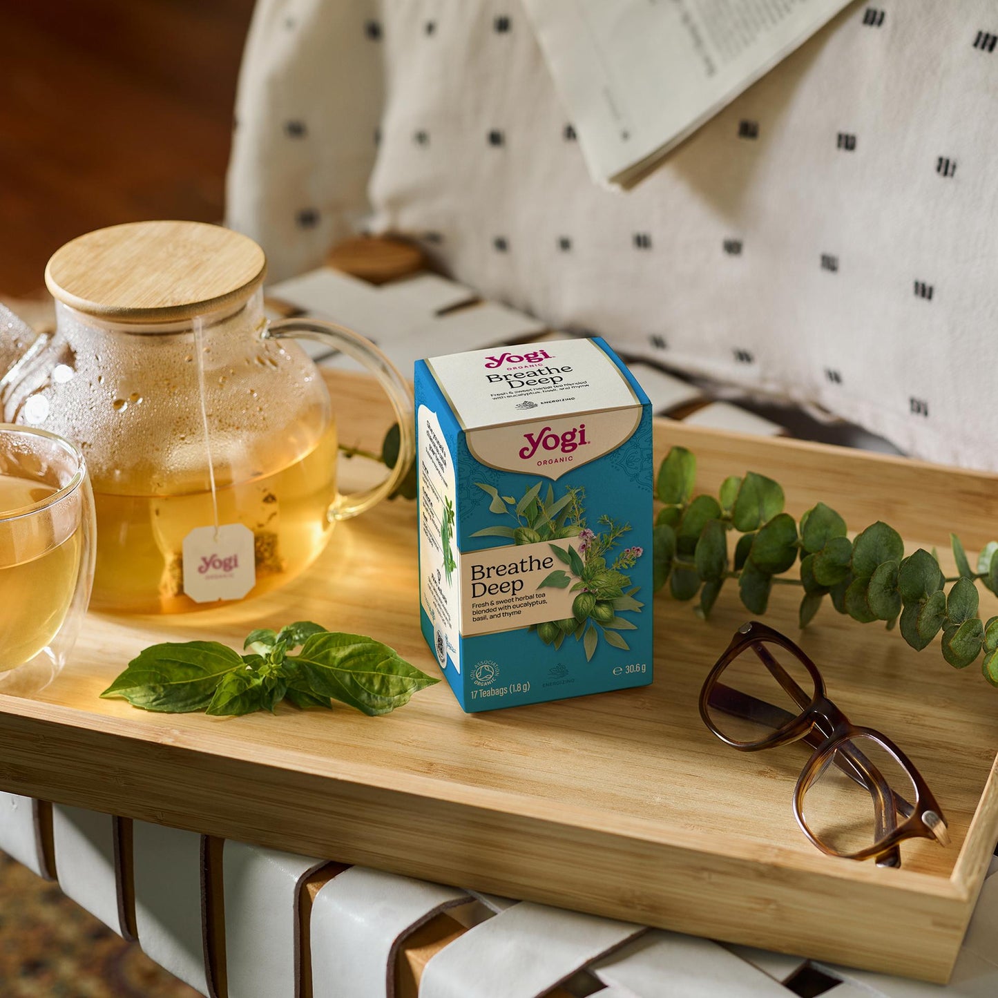 Yogi Tea Breathe Deep lifestyle with box