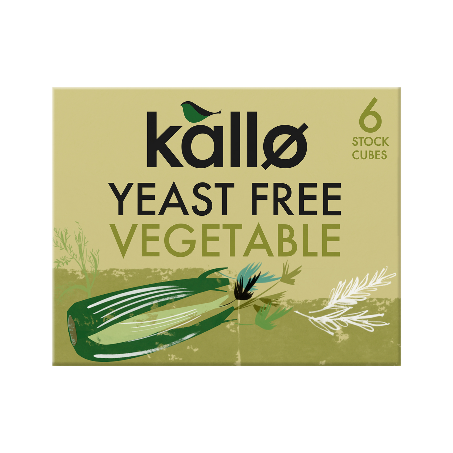 Kallo Yeast Free Vegetable Stock Cubes 66g front pack shot