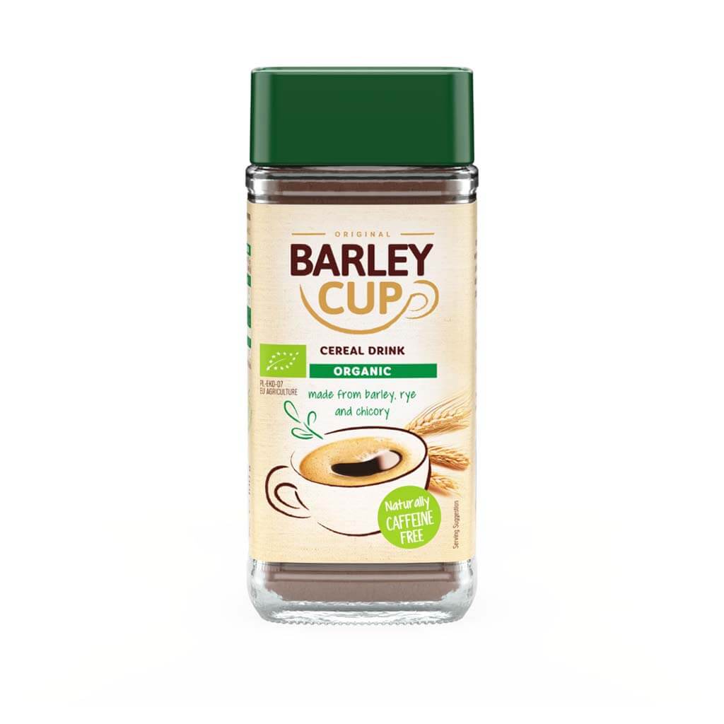 Barleycup Granules Organic 100g. Made from barley rye and chicory.