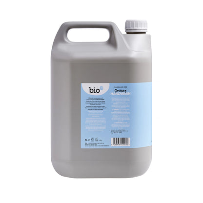 Bio-D Hand Wash Fragrance Free 5 Litre Side label.