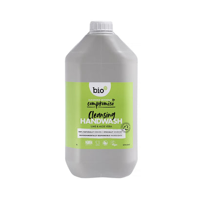 Bio-D Hand Wash Lime & Aloe Vera 5 Litre Front label.