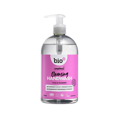 Bio-D Hand Wash Plum & Mulberry 500ml Front label bottle.