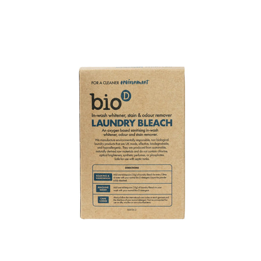 Bio-D Laundry Bleach Powder 400g Back box.