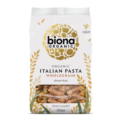 Biona Fusilli Pasta Wholewheat Organic 500g