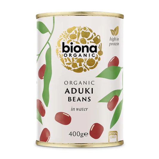 Biona Aduki Beans Organic 400g in water BPA free tin.