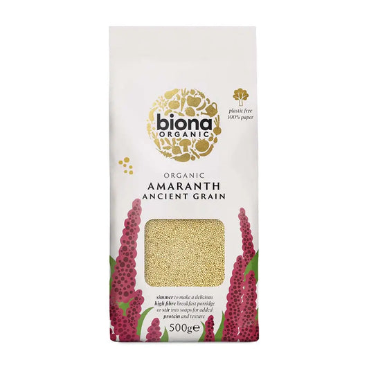 Biona Amaranth Ancient Grain Organic 500g paper bag.