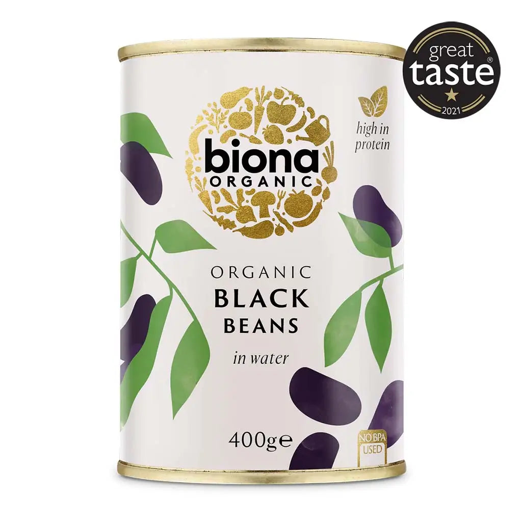 Biona Black Beans Organic 400g in water BPA free tin.