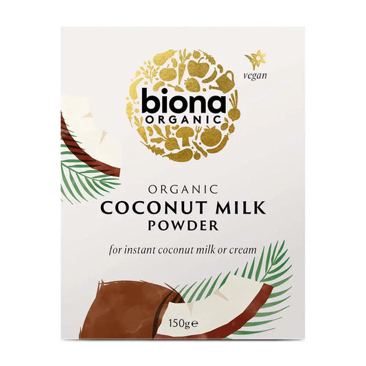 Biona Coconut Milk Powder Organic 150g for instant coconut milk & cream box.