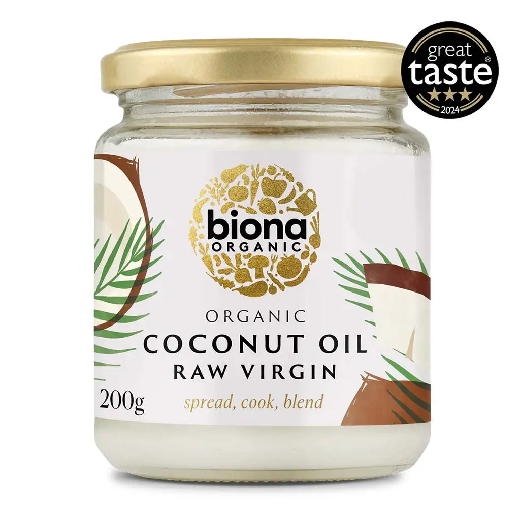 Biona Raw Virgin Coconut Oil Organic 200g glass jar