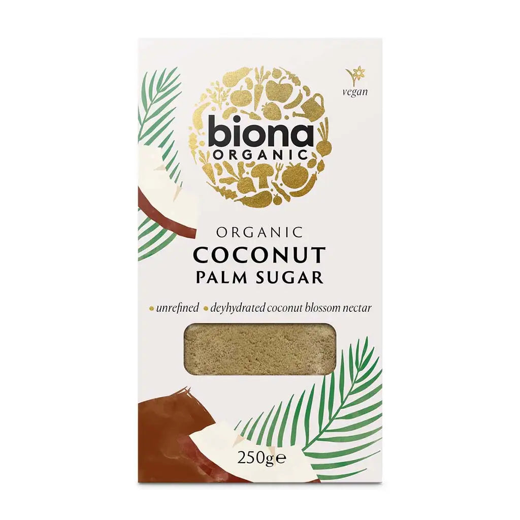 Biona Coconut Palm Sugar Organic 250g box.