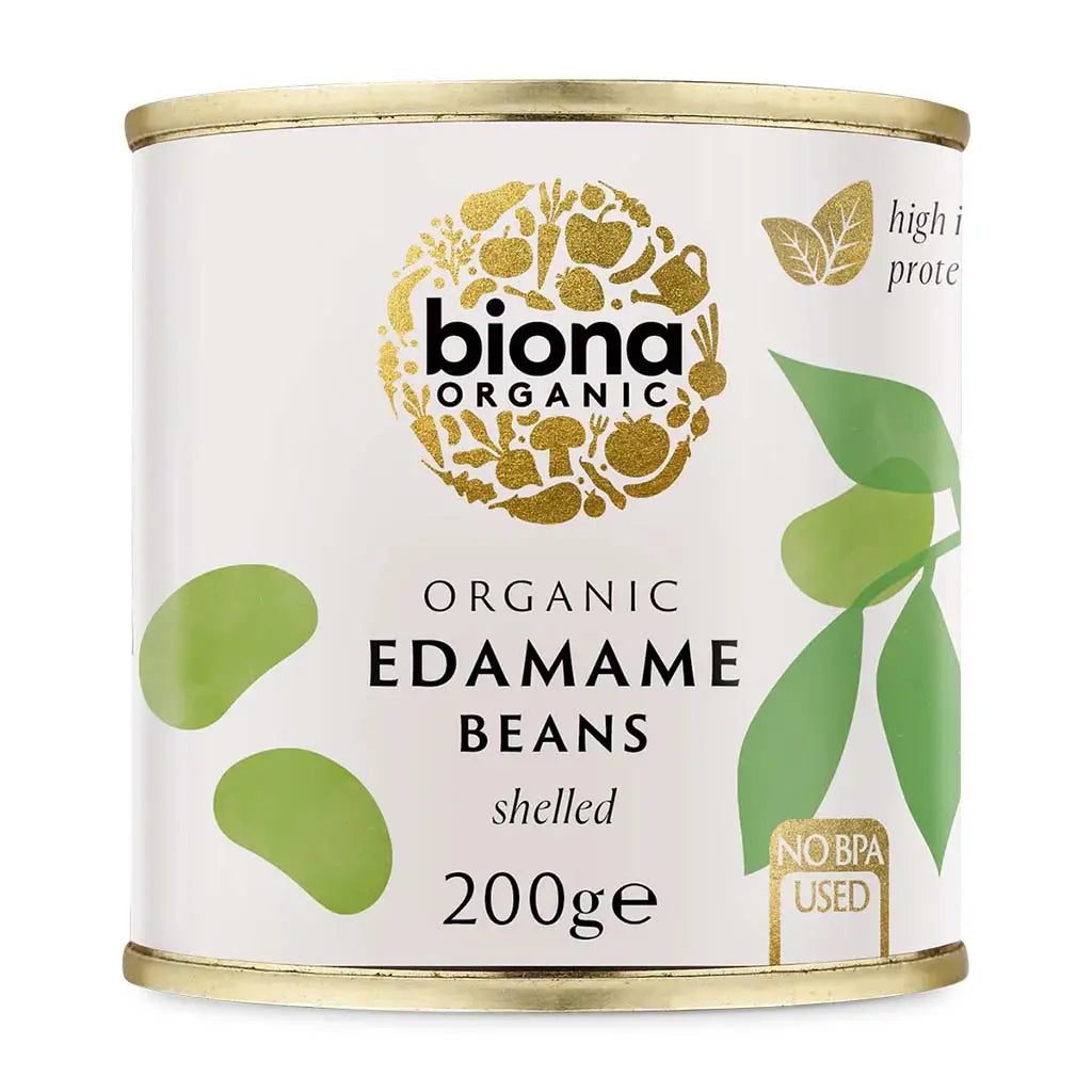 Biona Edamame Beans Organic 200g in brine BPA free tin.