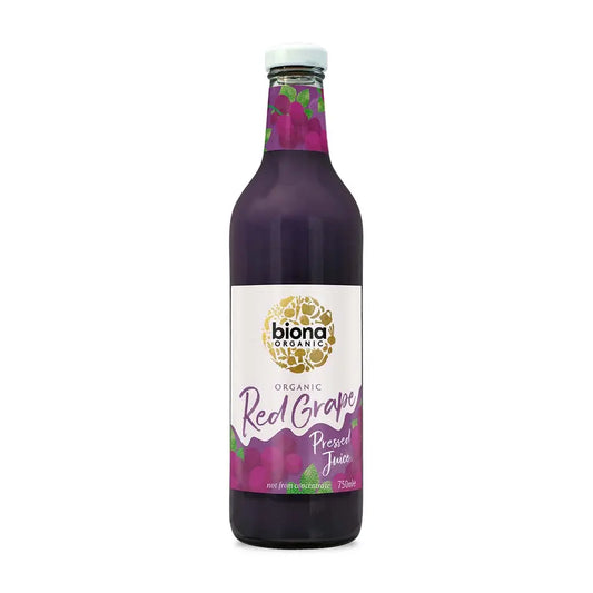 Biona Red Grape Juice Organic 750ml not from concentrate glass bottle.