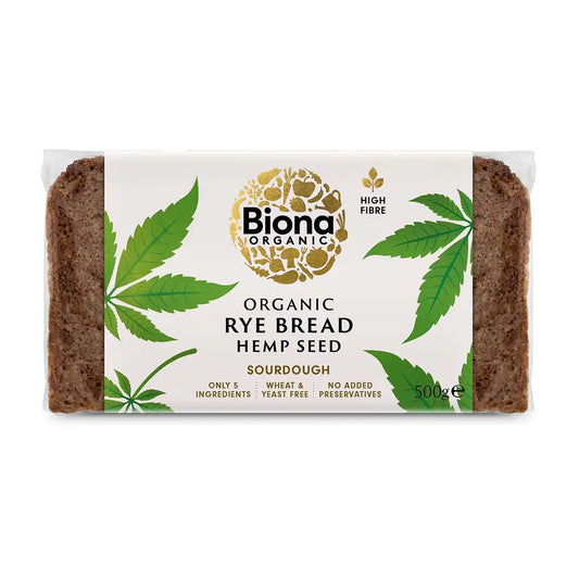 Biona Rye Sourdough Bread with Hemp 500g.