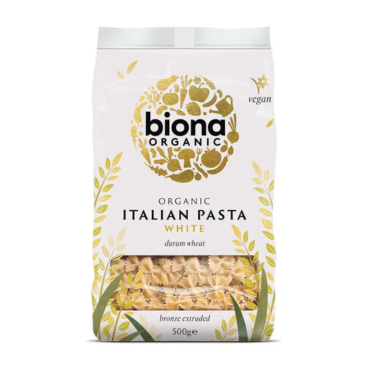 Biona Farfalle Pasta White Organic 500g bag.