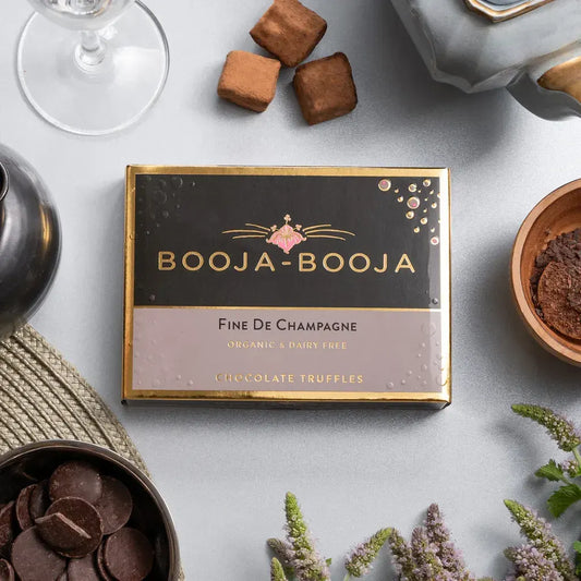 Booja Booja Organic Fine De Champagne Eight Truffles Front Lifestyle