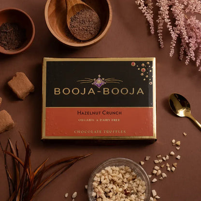 Booja Booja Organic Hazelnut Crunch Eight Truffles Front Lifestyle