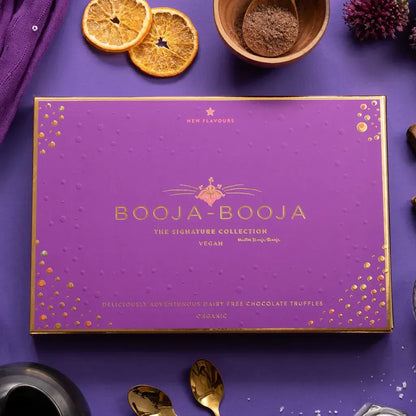 Booja Booja Organic Signature Collection Sixteen Truffles Front Lifestyle