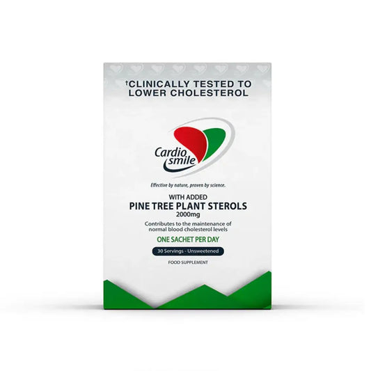Cardiosmile Pine Tree Plant Sterols supplement for cholesterol management, clinically tested formula.