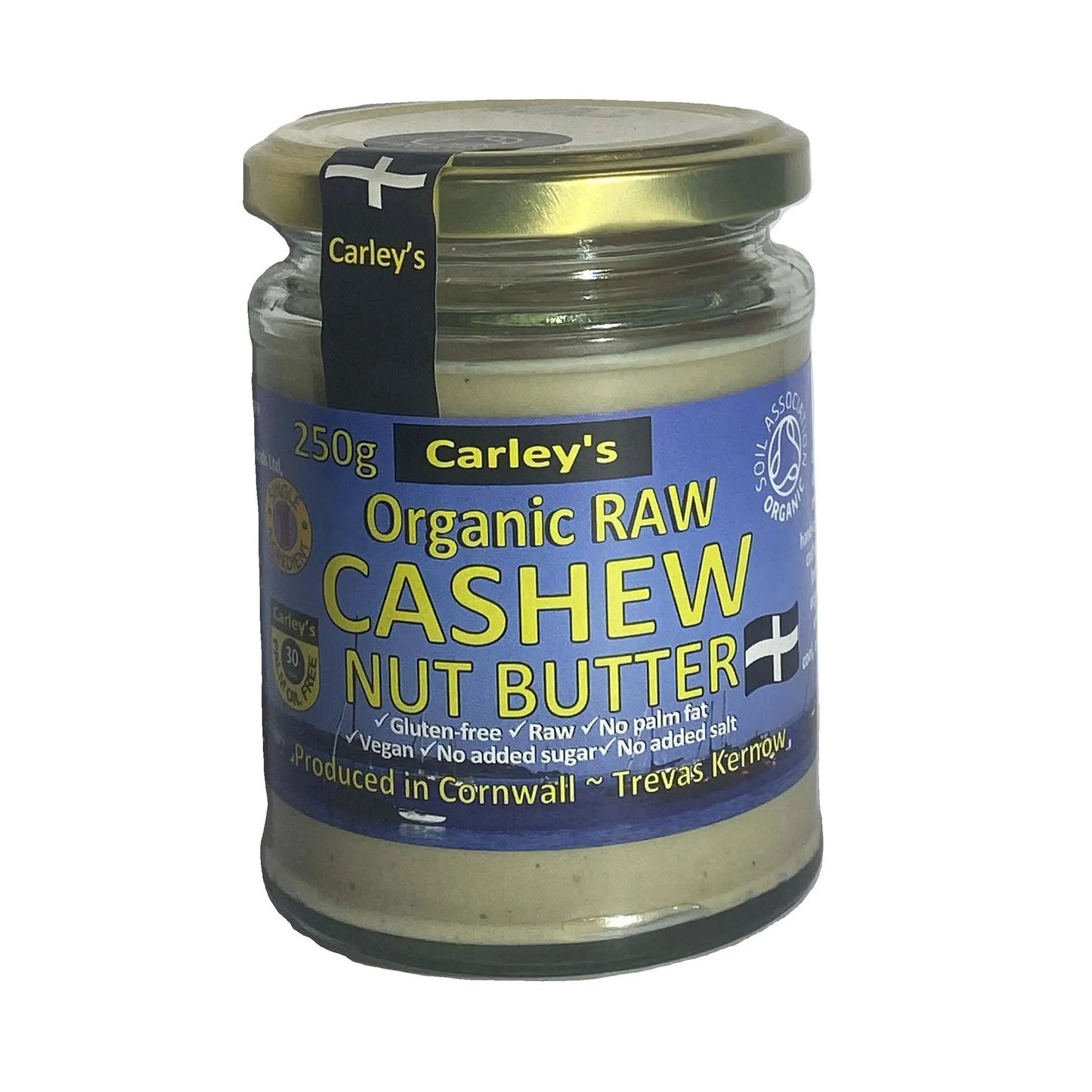 Carley's Raw Cashew Nut Butter Organic 250g Jar