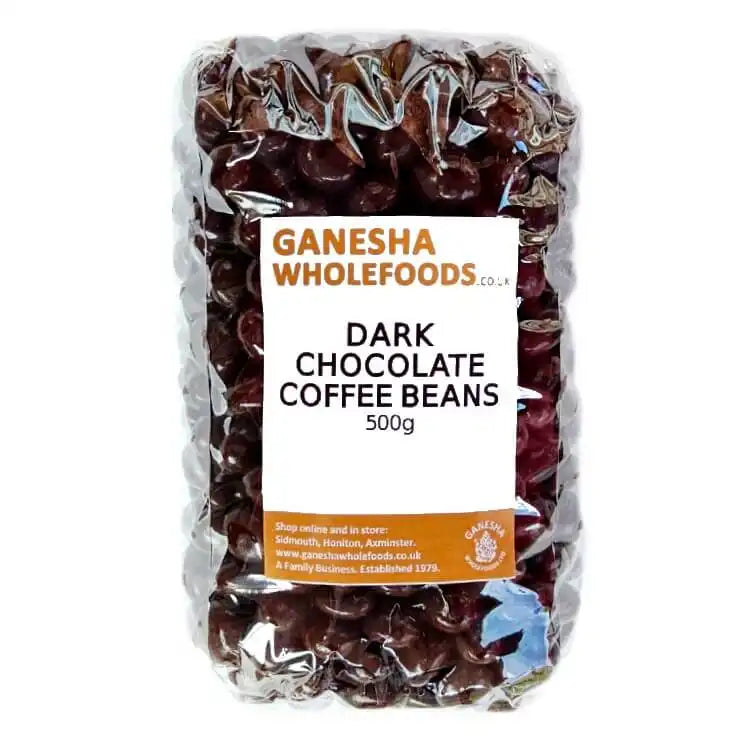 Dark Chocolate coated coffee beans 500g Front