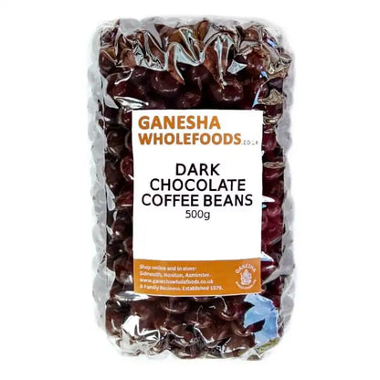 Dark Chocolate coated coffee beans 500g Front
