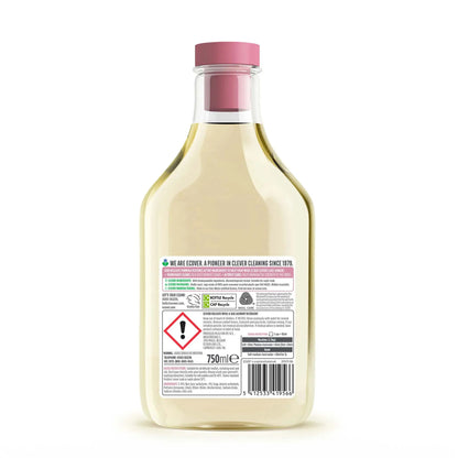 Ecover Delicate Wool & Silk Laundry Liquid detergent waterlily & honeydew 750ml bottle back label.