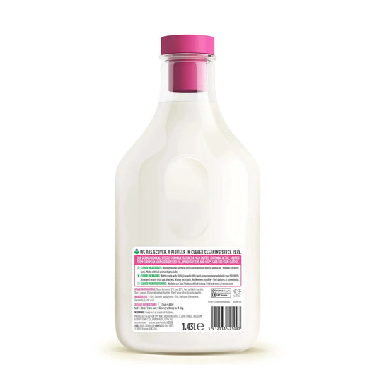 Ecover Fabric Softener Apple Blossom & Almond 750ml bottle back label.