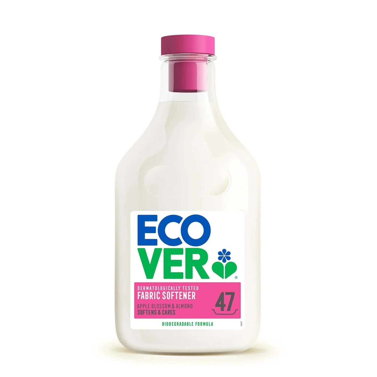 Ecover Fabric Softener Apple Blossom & Almond 750ml bottle.