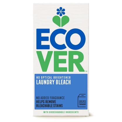 Ecover Laundry Bleach powder in cardboard packaging helps to remove bleachable stains.