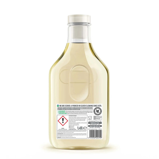 Ecover Zero Non-Bio Laundry Liquid 1.5 litre bottle back label.