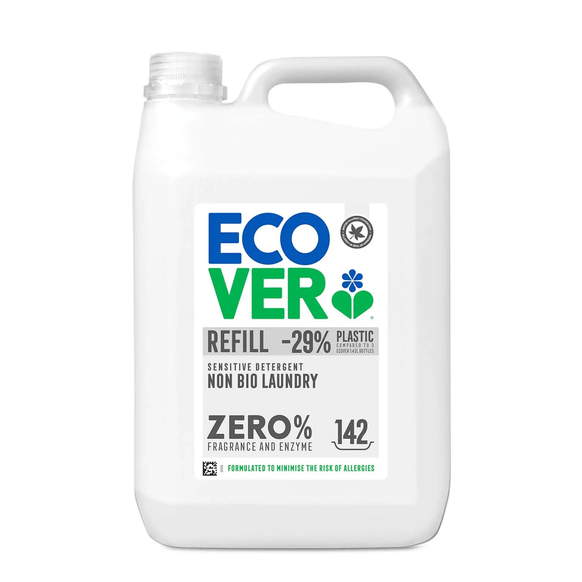 Ecover Zero Non-Bio Laundry Liquid detergent 5 litre refill bottle.