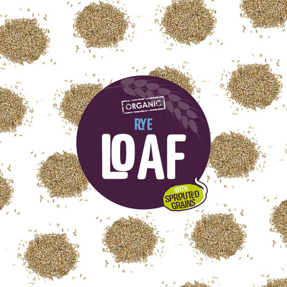 Everfersh rye loaf label with sprouted grains on a white background.