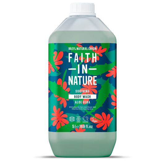 Faith In Nature Aloe Vera Body Wash - 5L Refill Bottle Front
