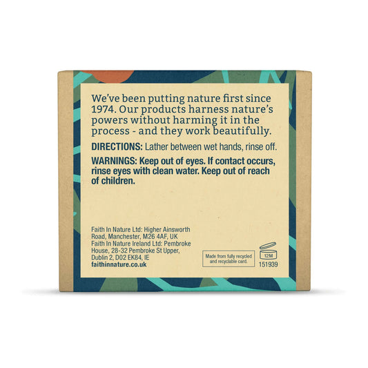 Faith in Nature Blue Cedar Soap Bar 100g Box Back