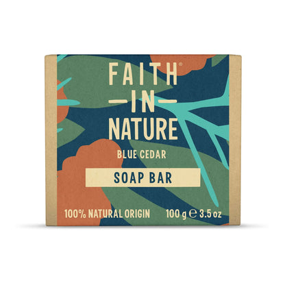 Faith in Nature Blue Cedar Soap Bar 100g Box Front