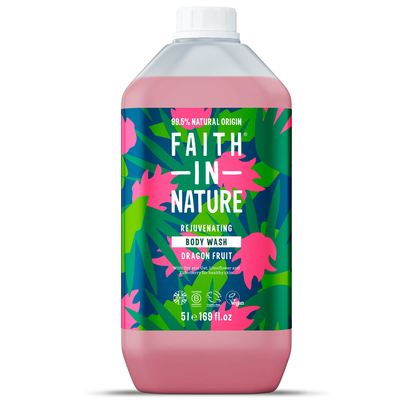 Faith in Nature Dragon Fruit Body Wash - 5L Refill Bottle Front