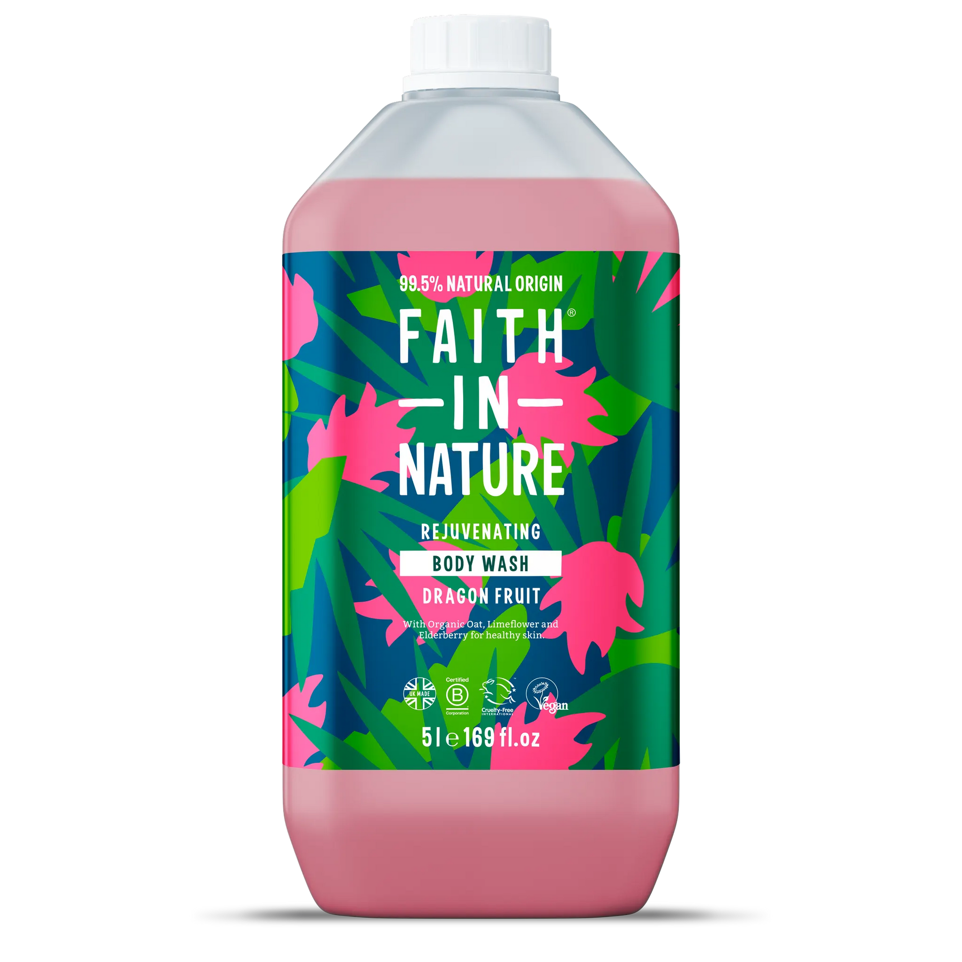 Faith in Nature Dragon Fruit Body Wash - 5L Refill Bottle Front