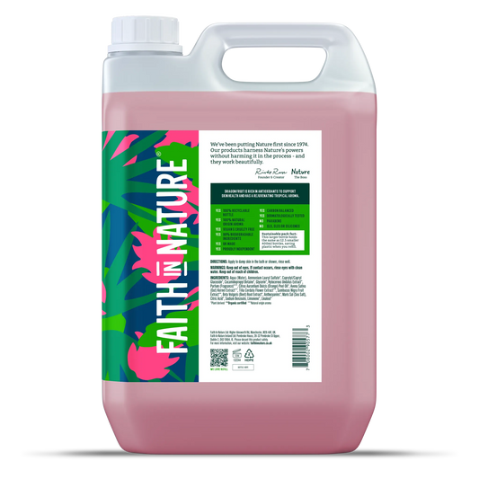 Faith in Nature Dragon Fruit Body Wash - 5L Refill Bottle Side